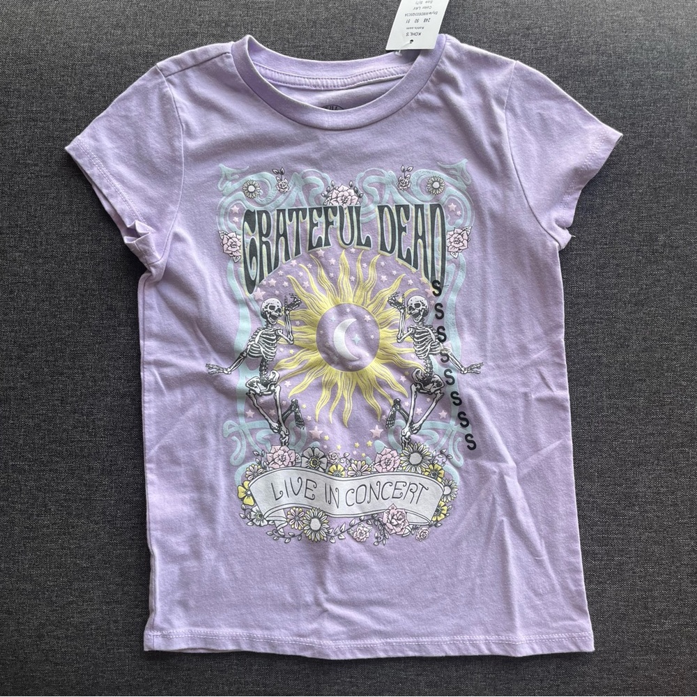 Grateful Dead Purple Short Sleeve Tee with Graphic Design